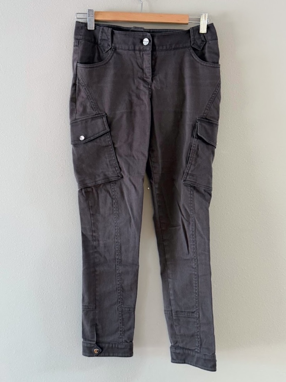 Karen Millen Ankle Snap Skinny Cargo Pants, Sz 4 EUC